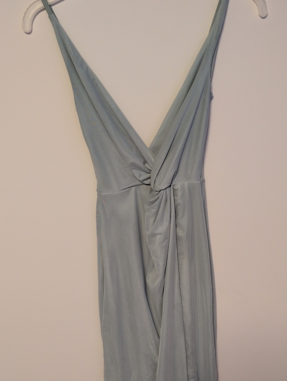 Abercrombie & Fitch Strapless Twist-Front Dress in Light Sage